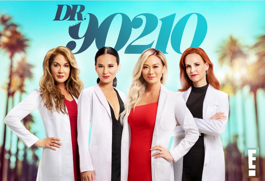 Dr. Cat and her fellow plastic surgeons posing confidently for Dr. 90210 promotional image.
