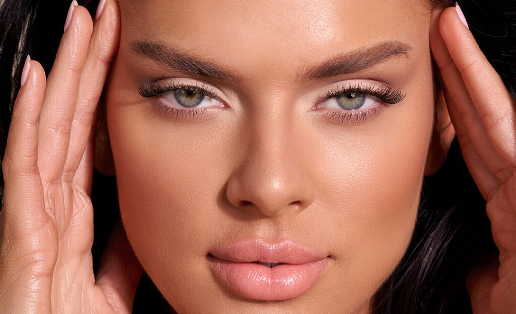 woman's tanned face
