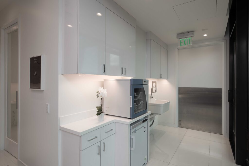 Sterilization room with the autoclave next to the operating room